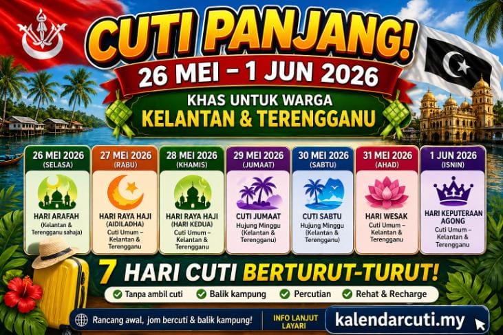 cuti panjang kelantan terengganu