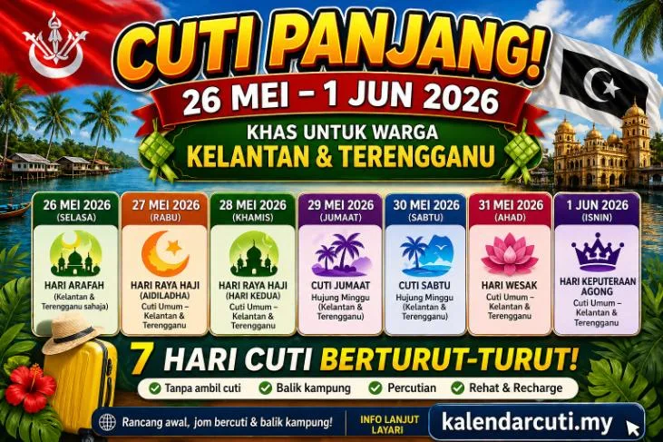 cuti panjang kelantan terengganu
